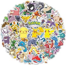 100 Cartoon Pok mon Stickers Waterproof  Durable Cute Decals for Perfect for...