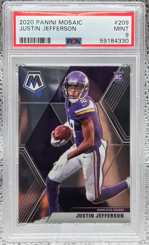 2020 Mosaic ~ JUSTIN JEFFERSON Rookie RC Football Card PSA 9 MINT