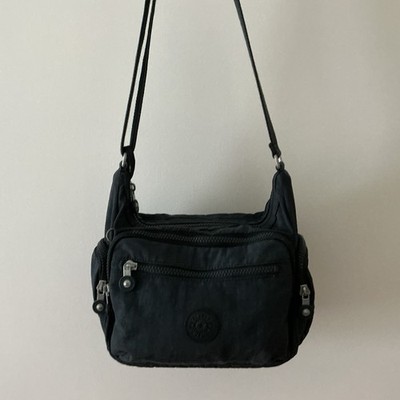 Kipling Grey Bag Small/Med Crossbody Light Multiple Zipper Pockets Adj Strap