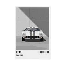 Ford GT40 Poster – Le Mans Winner Vintage Racing Wall Art