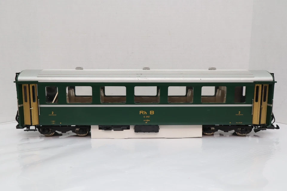 LGB 3167 RhB 2nd Class Passenger Car G Scale Model Train Coach w Box READ - Image 2 of 4