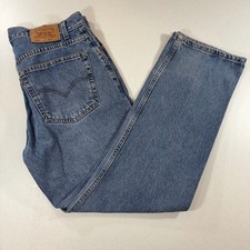 VTG Levis 505 Regular Fit Straight Leg Jeans Blue Denim 38x30 Made in Colombia