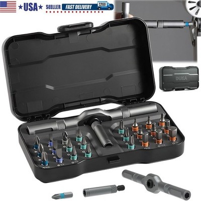 24-in-1 Ratchet Screwdriver Set,Magnetic Precision Bits w/Detachable Handle+Case