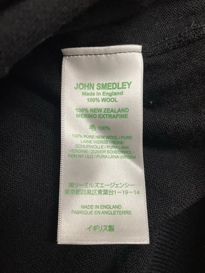 Suéter John Smedley Hecho en Gran Bretaña Negro Lana Merino 1/4 Cremallera Para Hombre’s XL Foto 4 de 4