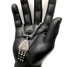 Brighton Pendant Necklace Silver Plate & Blac...