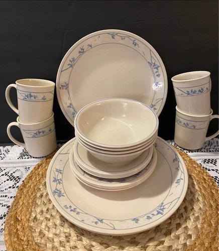 Corelle First of Spring 20pc-4 Each-Dinner & Bread Plate, Bowl, Cup & Saucer