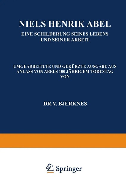 Na Bjerknes (U. A.) | Niels Henrik Abel | Taschenbuch | Deutsch | Vi | Springer-image