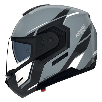 Nolan N90-3 N-Com Sincrono Motorradhelm (Grau/Schwarz/Weiß) Gr: L (59)