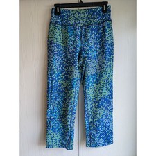 Lands' End Women's Blue Elastic Waist Mid Rise Blue Green Leggings Pant Size XS