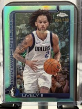 2024-25 Topps Chrome Aqua Refractor Dereck Lively II #72 Mavericks Serial /199