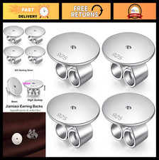 Large Earring Backs Replacement Locking Earring Backs for Studs 925 Sterling