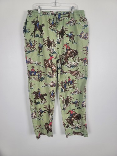 Nick & Nora Pajama Pants Western Cowboy Rodeo Horse Men's Large Kurt Cobain