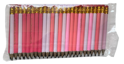 50Pcs Pink Baby Shower Sharpened Half Pencils with Erasers