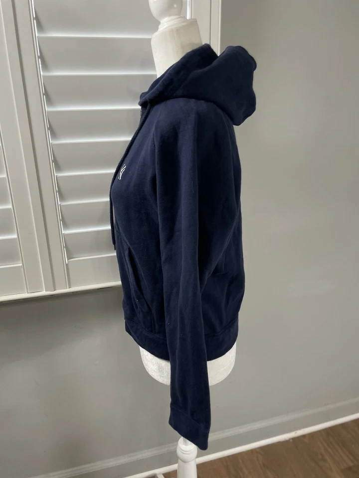 New York Yankee’s Navy Blue Full Zip Up Sweatshirt Jacket Women’s Size S Hooded - Image 4 of 4