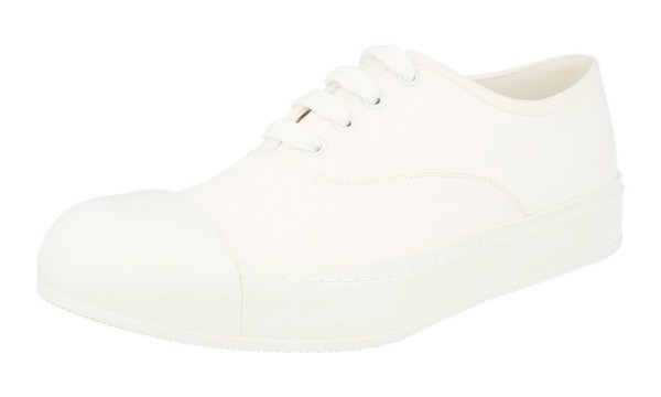 Prada Canvas Cap Toe Schuhe Sneaker - 2EG199 - Weiss - Neu - 6,5 40,5-image