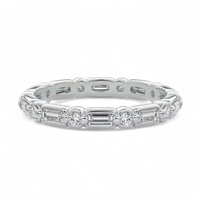 Verlobungsdiamant Ewigkeitsband Lab Grown 1,00 Karat Rundschliff 18 Karat Wei...