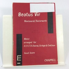 Beatus Vir Monteverdi Motet Choral Music Songbook SSATB