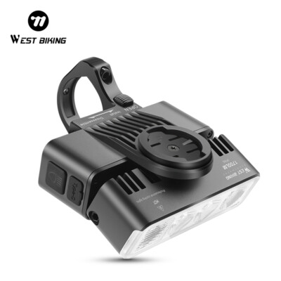 Phare Vélo 4 En 1 WEST BIKING 1700LM - Lumière, Support GPS/GoPro, Rechargeable, étanche