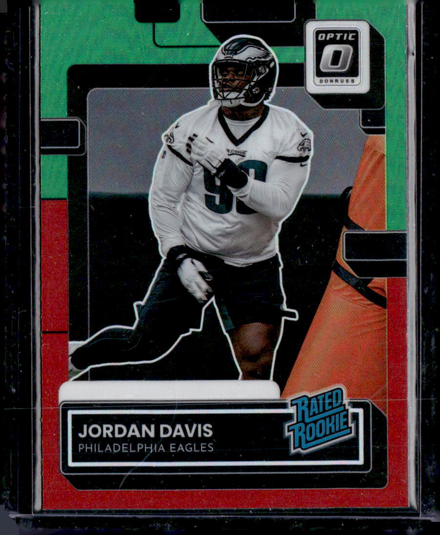 2022 Donruss #P-353 Jordan Davis Optic Rated Rookies Preview Red and Green