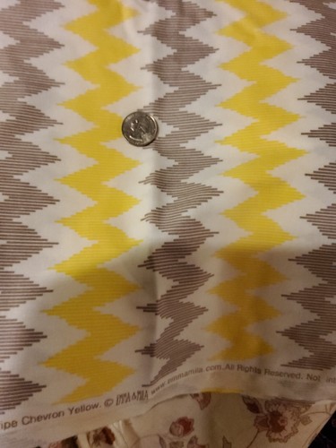Emma & Mila Cotton Fabric Pin Stripe Chevron Yellow 44" Wide x 2 Yards - Picture 2 of 2