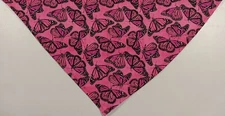 Dog Bandana/Scarf, Tie On, Monarch, Butterflies, Pink, M, L