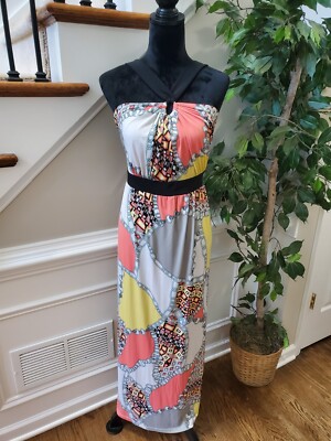 colorful tiered maxi dress Final Sale Plus Size Sleeveless Frill Tiered Maxi Dress in Multi Color Leaf Print