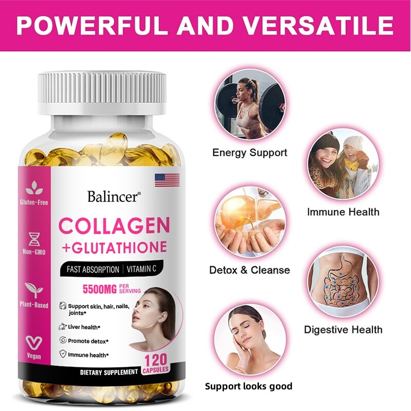 Collagen + Glutathione, 5500 mg per serving, whitening, detoxification