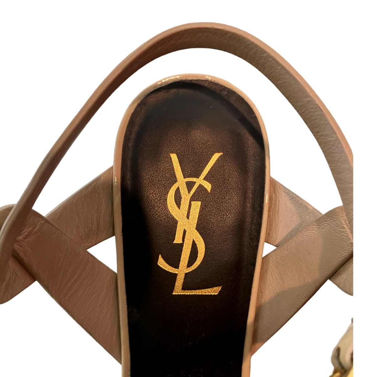 Sandali tributo in pelle verniciata Yves Saint Laurent