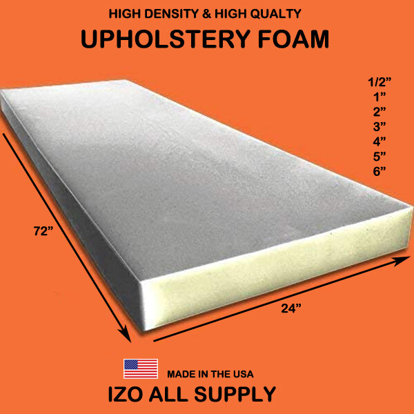 12 X 24 X 2 Inch Soy Based High Density Foam Cushion Replacement