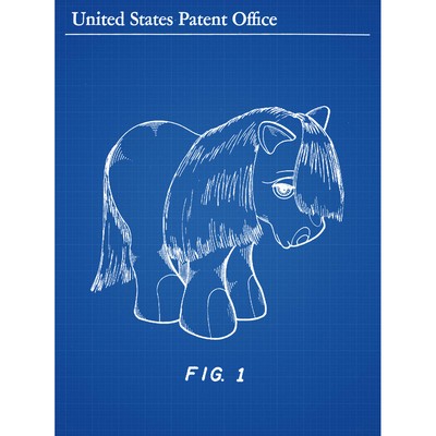 Zacherle Spielzeug Tier 1983 Pony Classic Fig 1 Patent Leinwand Wandbild Kunstdruck Poster