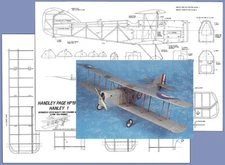 RCSA Model Airplane Plans (RC): Handley Page HP19 35" Scale Biplane for 1/2A