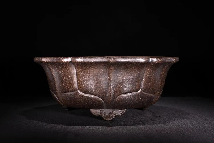 12in Collection Chinese Antiqued Refine Zisha Handmate Round Flower Bonsai Pot - Image 2 of 4