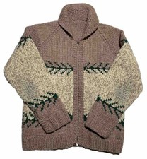 Vintage 50s 60s Cowichan Sweater Full Zip 16x22 AL7