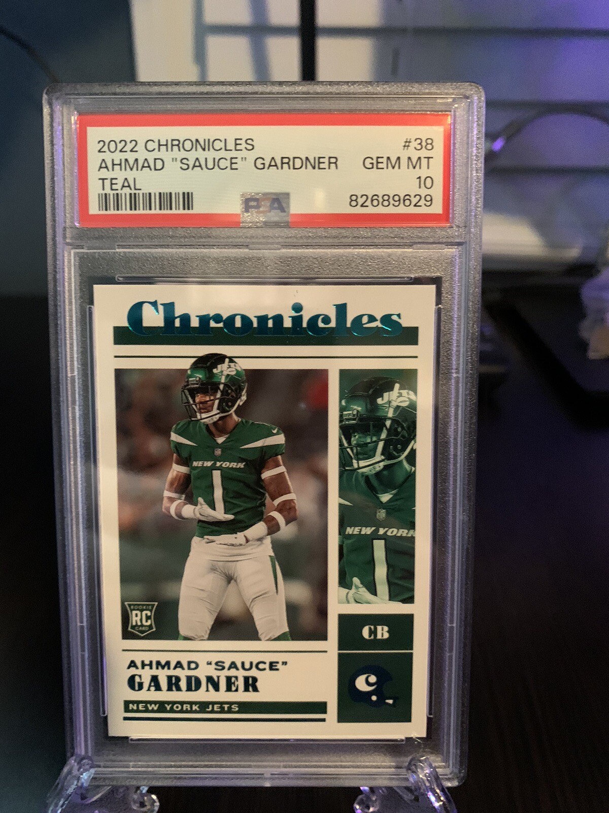 2022 panini chronicles ahmad sauce gardner Rookie Rc teal psa 10