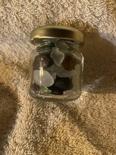 Beach Glass-Authentic Lake Erie PA/NY surf tumbled: 50 pcs Brown/Green/White-jar