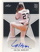 COLTON SUNDLOFF 2020 Leaf Perfect Game PG Black AUTO /50 OKLAHOMA