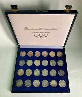 1972 Munich Olympic Silver Coin Complete 24 Piece Set Choice