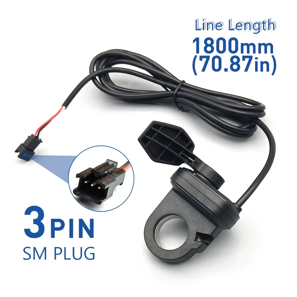 108X E-bike Thumb Throttle Left/Right Finger Throttle 3 Pin Connector 24-72V - Image 3 of 4