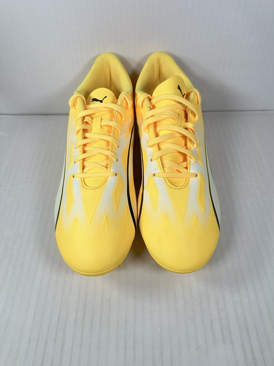 Puma Ultra Play FG/AG Soccer Cleats Yellow White Black Men's Size