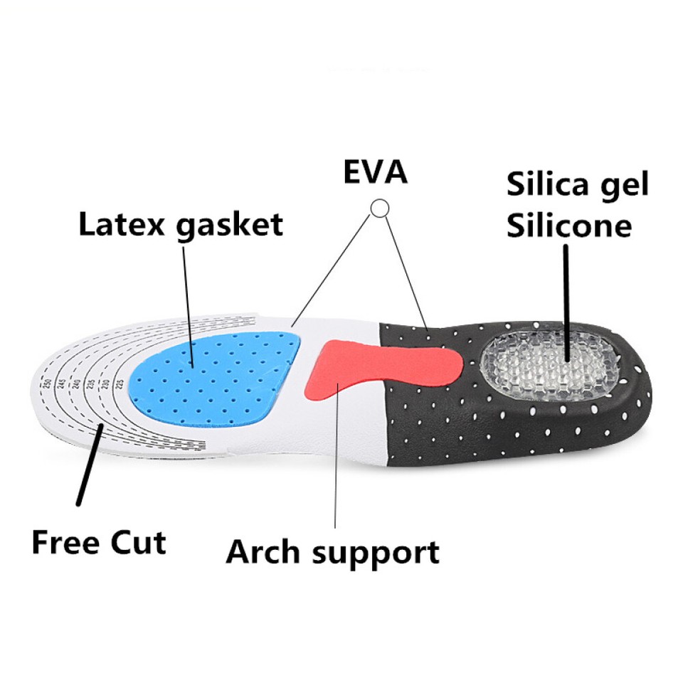 Sports Shoes Insole Men Women's Fashion Silica Gel Insoles Orthotic Pad ...