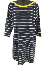 Lauren Ralph Lauren Women's Shift Dress Size XL Blue White Stripes 3/4 Sleeves