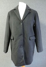 Vero Moda Lien Rich 3/4 Wool Jacket Black Uk L Rrp £58 Ln112 Tt 09