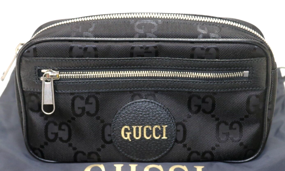 GUCCI Off The Grid GG Nylon Belt Bag Black 631341 With Dust GUCCI Off The Grid GG Nylon Belt Bag Black 631341 With Dust