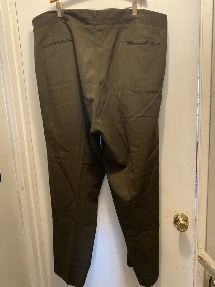 Vintage HOWARD UNIFORM CO.  Green Mens Dress Slacks Pants W/ Stripe Size 42 X 30 - Image 3 of 4