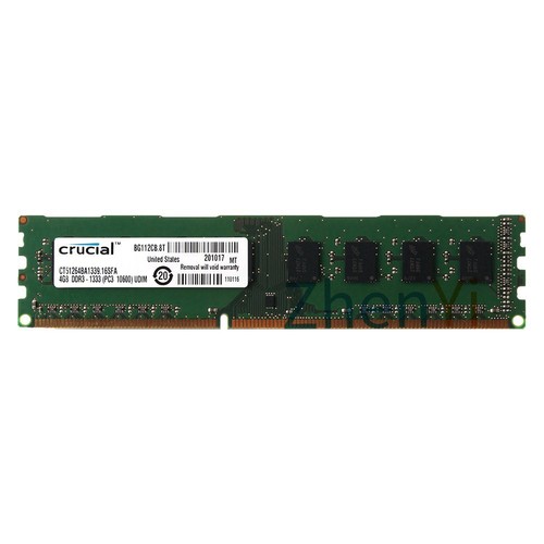 For Crucial 4GB 2GB DDR3 PC3-10600U 1333MHz 240Pin 1.5V DIMM RAM Desktop Memory - Picture 2 of 9