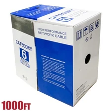 1000FT CAT6 Network LAN Ethernet UTP Bulk Cable Solid Copper Wire 23AWG Red