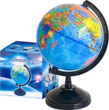 WORLD GLOBE EARTH TOP Map Rotating Geography Ocean Classroom Learning Desktop