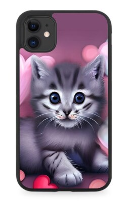 Baby Kätzchen Gummi Handyhülle Foto Kunstdruck Katze Katzen Kätzchen rosa AH13