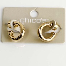 New 18mm Chicos C Small Hoop Earrings Gift Fashion Women Party Holiday Jewelry