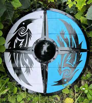 Medieval Wooden Viking Round Bird Shield, Cosplay Armor Battle Ready Shield.